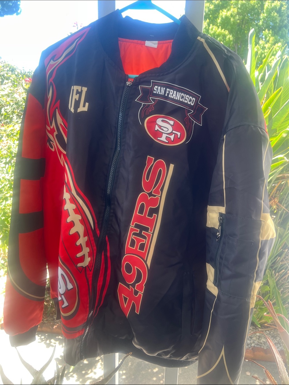 San Francisco 49ers Black & Red Bomber Jacket XXL